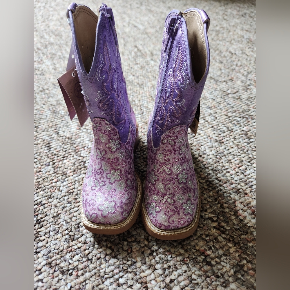 Roper Purple and Pink Baby Walker Shoes Floral Design